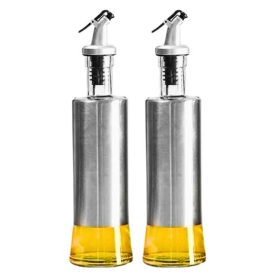 Imagem de KIT COM 2 Dispenser Em Vidro E Inox Azeite/vinagre Com Dosador 350ml