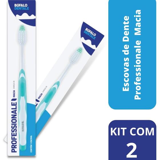 Imagem de Kit com 2 Escovas Dentais Professionale Macia Búfalo Dentale