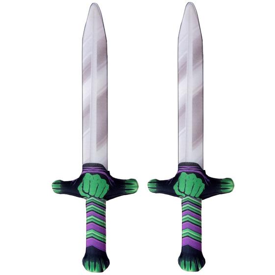 Imagem de Kit com 2 Espadas do Huk com Material Macio Brinquedo de Super Herói Infantil