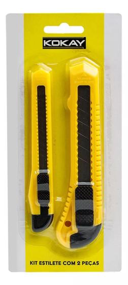 Imagem de Kit com 2 Estiletes 9mm/18mm Estilete Profissional Kokay 