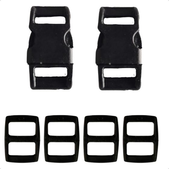 Imagem de Kit Com 2 Fechos De Engate Rápido Com 4 Reguladores 10MM
