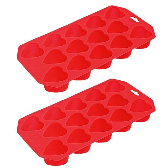 Kit com 2 Forminha de Silicone para Gelo e Chocolate no Formato Coracao Mor e Lazer Menor preço em Kit com 2 Forminha de Silicone para Gelo e Chocolate no Formato Coracao Mor e Lazer