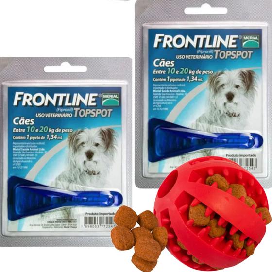 Imagem de Kit com 2 Frontline Topspot Cães 10 a 20 KG + Bolinha Porta Petisco