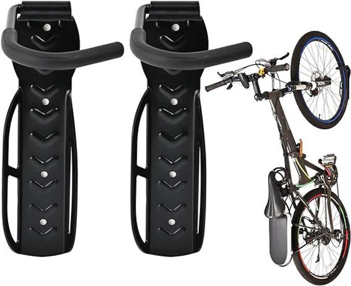 Imagem de Kit com 2 Ganchos para Pendurar Bicicleta na Parede  Suporte Resistente