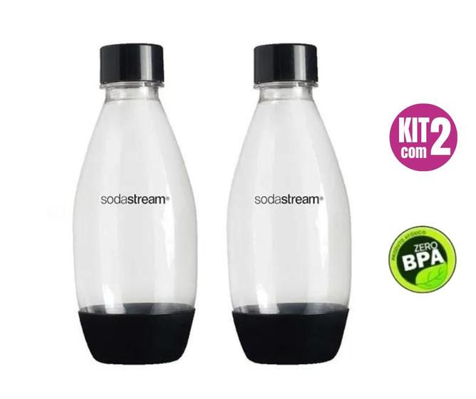 Imagem de  Kit com 2 Garrafas Plásticas de 500ml Para Máquina de Gaseificar Água Sodastream JET FIZZI 