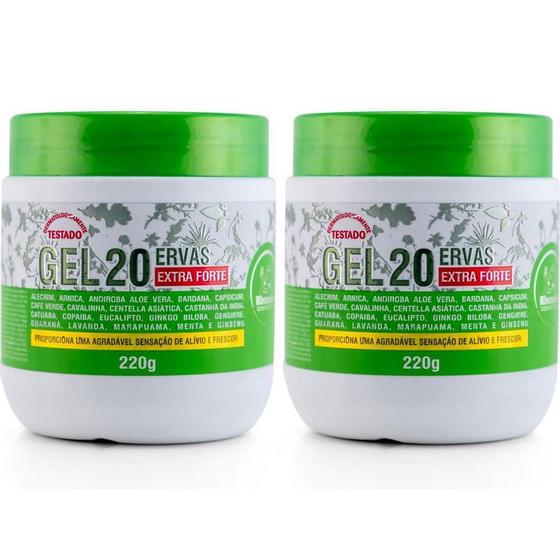 Imagem de Kit com 2 Gel 20 Ervas Extra Forte Rhenuks 220g