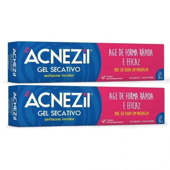 Imagem de Kit com 2 - Gel Secativo Antiacne Acnezil Cimed 10g Oferta