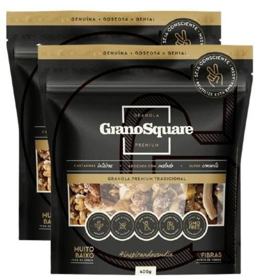 Imagem de Kit Com 2 Granola Grano Square Premium Tradicional 400G