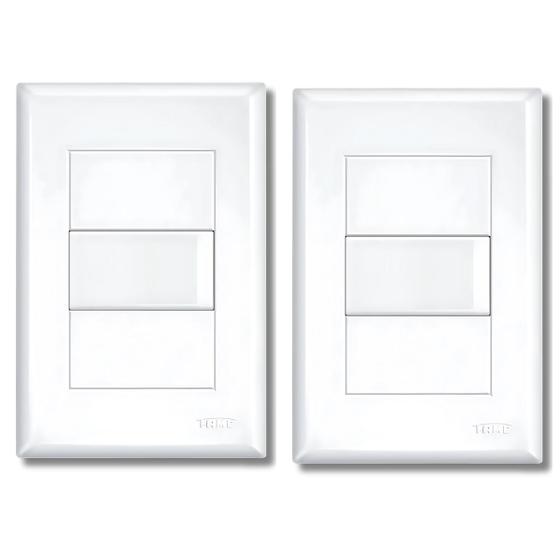 Imagem de Kit Com 2 Interruptores Simples 16A C/ Placa Evidence - FAME