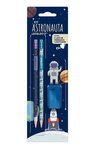 Imagem de Kit Com 2 Lápis Hb Apontador Borracha Leo E Leo Astronauta