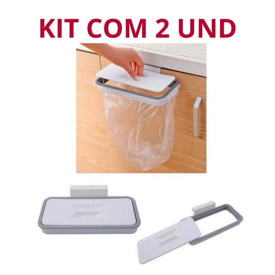 Imagem de Kit com 2 Lixeira Para Cozinha Banheiro Cesto P/ Saco De Lixo Prático Oferta
