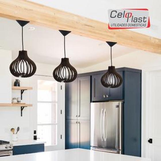 Kit com 2 Lustres/Luminárias de Teto Pendente em MDF Madrid Para Área