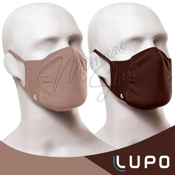 Kit Com 2 Máscaras Lupo Zero Costura Antiviral Vírus Bac-Off Adulto Unissex Cor Nude e Marrom Menor preço em Kit Com 2 Máscaras Lupo Zero Costura Antiviral Vírus Bac-Off Adulto Unissex Cor Nude e Marrom