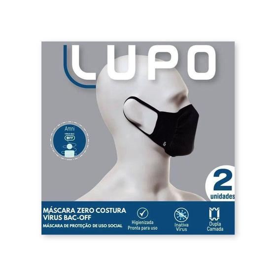 Kit com 2 Máscaras PRETA - LUPO Original Menor preço em Kit com 2 Máscaras PRETA - LUPO Original