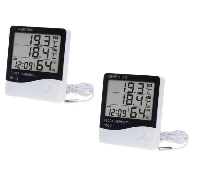 Imagem de Kit com 2 Medidor de umidade e temperatura digital -- Termohigrômetro -- EXBOM
