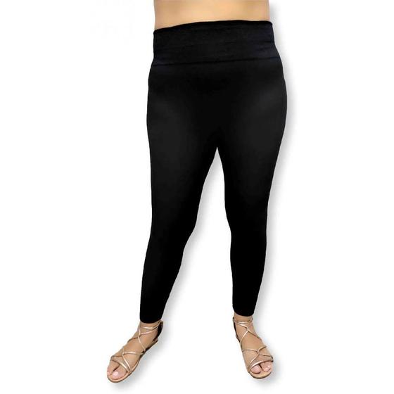 Imagem de Kit Com 2 Meia Calça De Frio Com Pé Cor Preta Fio Grosso 80