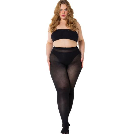 Imagem de Kit Com 2 Meia Calça Feminina Trifil Adulto Plus Size Fio 80 Opaca em Poliamida Durável e Resistent