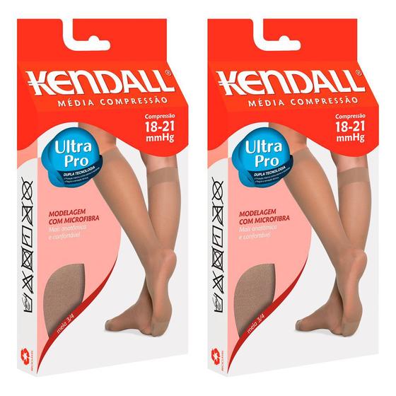 Imagem de Kit com 2 Meias 3/4 kendall média compressão com ponteira