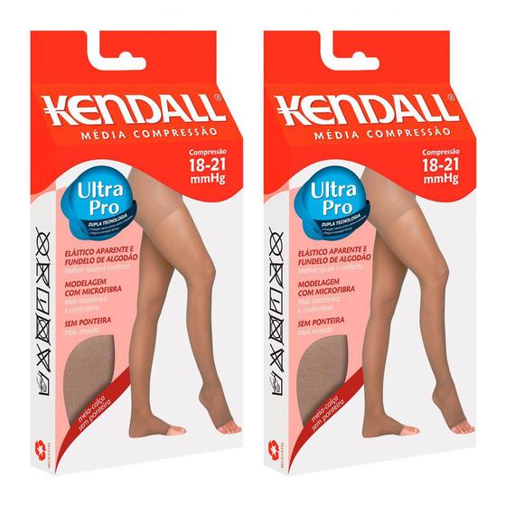 Imagem de Kit com 2 Meias-calças kendall média compressão sem ponteira
