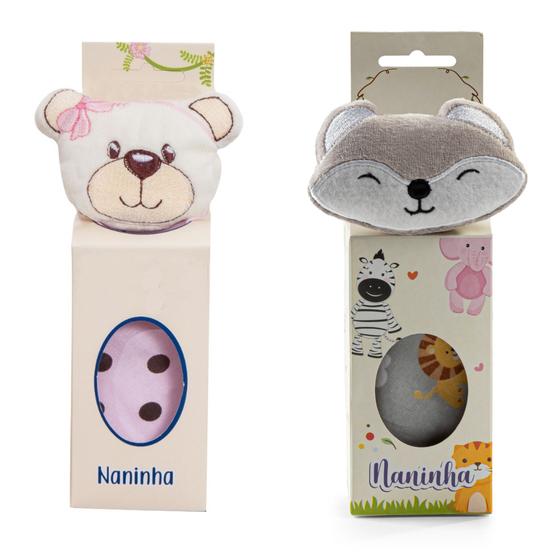 Imagem de Kit com 2 Naninhas de Bebê em Animais e Modelos Diferentes - Barros Baby Store