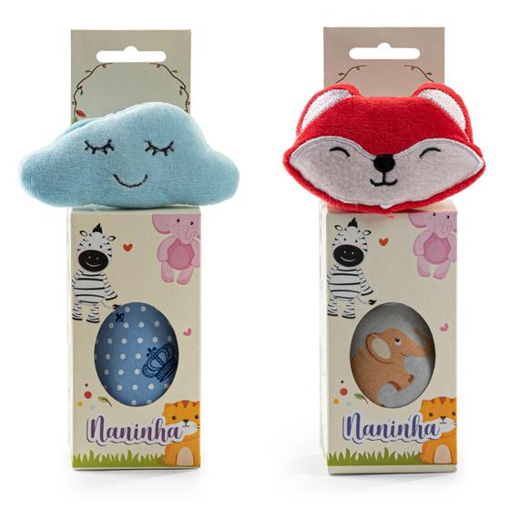 Imagem de Kit com 2 Naninhas de Bebê em Animais e Modelos Diferentes - Barros Baby Store