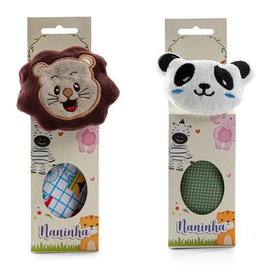 Imagem de Kit com 2 Naninhas de Bebê em Animais e Modelos Diferentes - Barros Baby Store