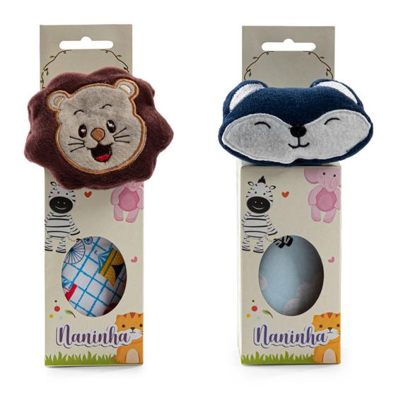 Imagem de Kit com 2 Naninhas de Bebê em Animais e Modelos Diferentes - Beca Baby
