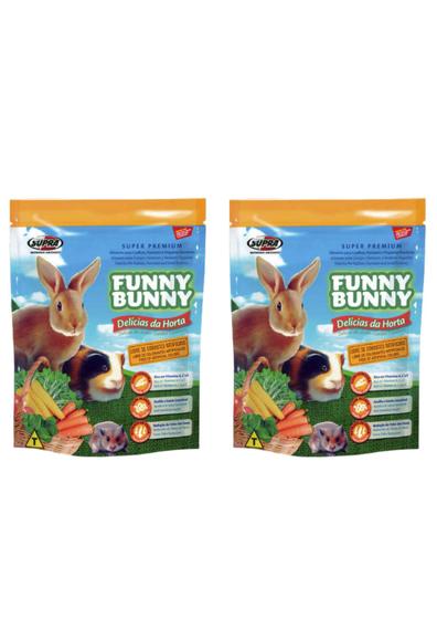 Imagem de Kit com 2 Pacotes Ração para Coelhos e Hamsters Funny Bunny Delícias da Horta 1.8 kg