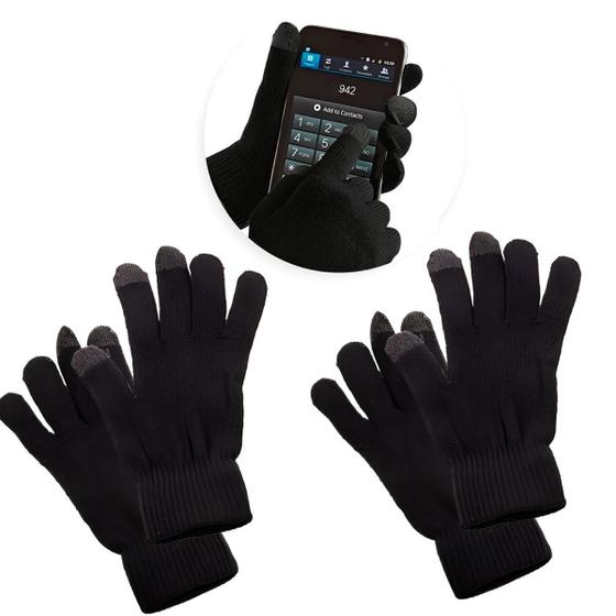 Imagem de Kit com 2 pares Luvas De Lã Touch Screen Para Celular Inverno
