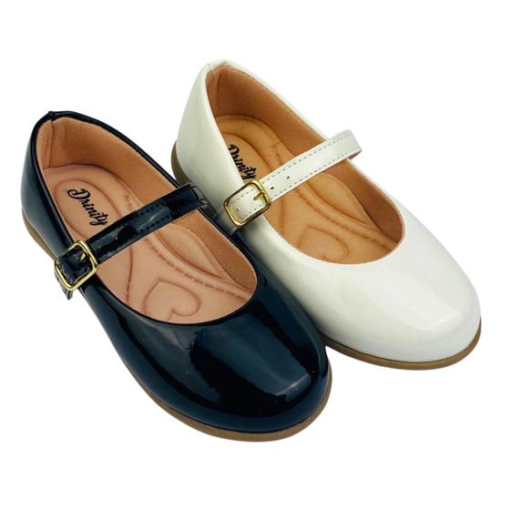 Imagem de Kit Com 2 Pares Sapatilha Infantil Menina Boneca Verniz Confortável SPT-001