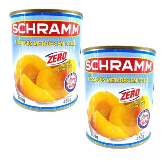 Imagem de Kit Com 2 Pêssegos Em Calda Zero Açúcar 450g - Schramm