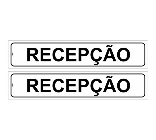 Imagem de Kit com 2 Placas de Sinalização Autoadesivas para Departamento de Recepção - Poliestireno