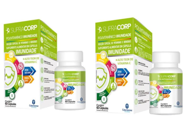 Imagem de Kit com 2 Polivitamínico SupraCorp Imunidade com 60 Cápsulas