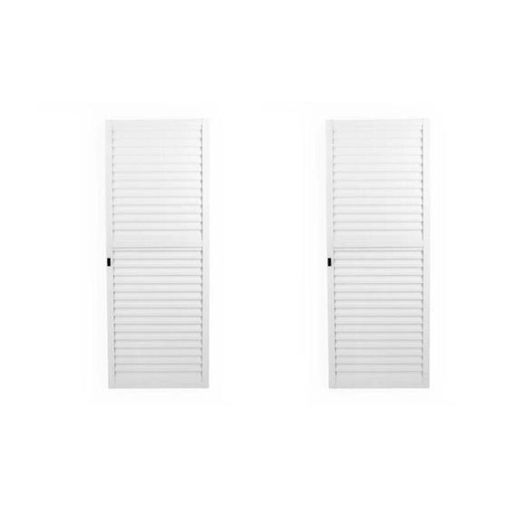 Imagem de Kit com 2 Portas de Alumínio de Correr Sobrepor 215x80cm Laminada Reversil Soft Plus Mgm