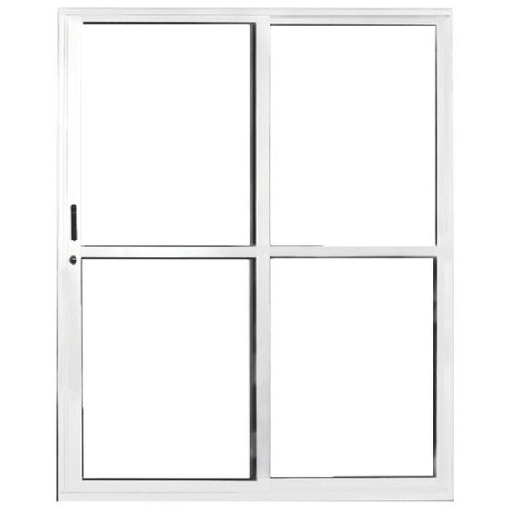 Imagem de Kit com 2 Portas Sacada de Alumínio 2 Folhas 210 X 150cm com Fechadura Linha 25 Branco