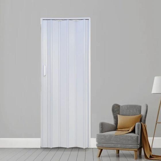 Imagem de Kit com 2 Portas Sanfonada de Pvc 210x62cm Bariri Gelo