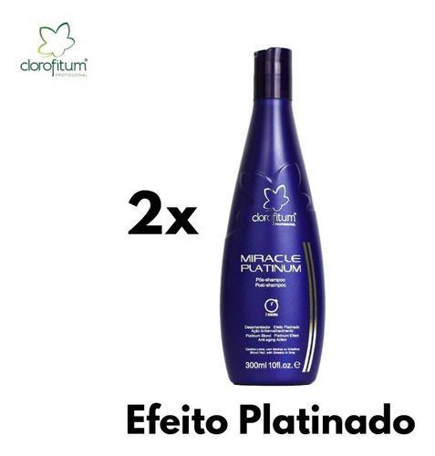 Imagem de Kit Com 2 Pós-shampoo - Miracle Platinum Clorofitum