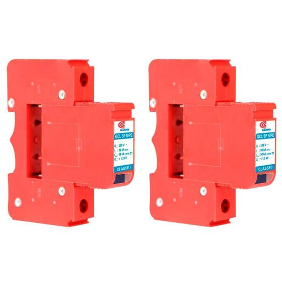 Imagem de Kit Com 2 - Protetor Contra Raios Clamper Vcl Slim Plugável