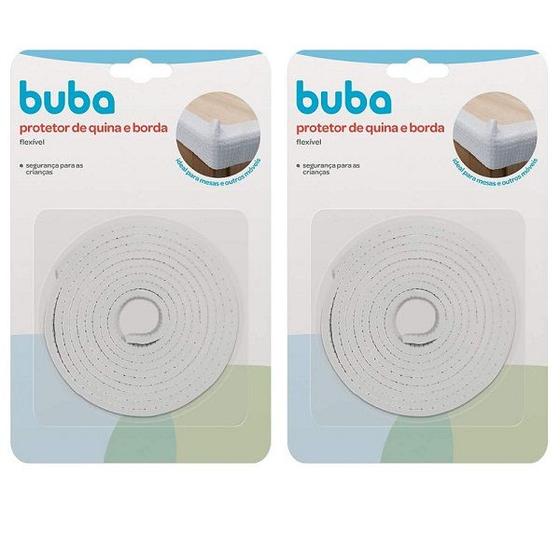 Imagem de Kit com 2 Protetores de Quina e Borda em Rolo Flexível Branco Buba