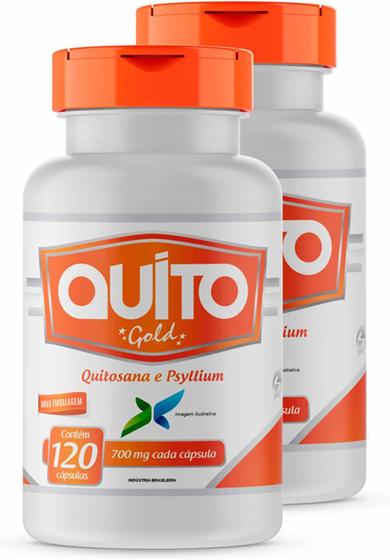 Imagem de Kit Com 2 Quito Gold - Quitosana Com Psyllium 120 Cápsulas de 700mg Promel