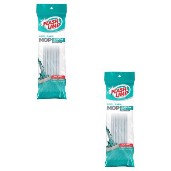 Imagem de Kit Com 2 Refil Para Mop Rodo Magico Limpeza Geral Plus Flash Limp