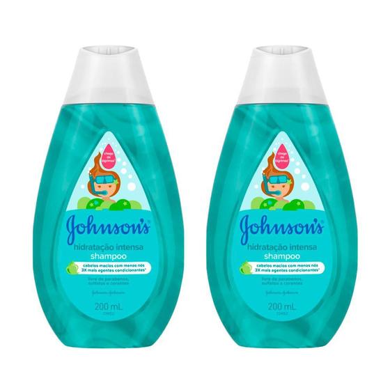 Kit Com 2 Shampoo Johnsons Baby Hidratação Intensa 200Ml Shampoo