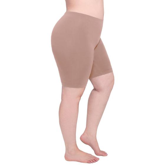 Imagem de Kit Com 2 Short Plus Size Feminino Modelador Sem Costura Com Fundilho Loba Antimicrobial Básico