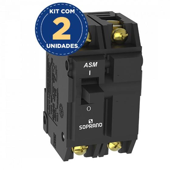 Imagem de Kit com 2 Soprano Disjuntor Bifásico 35a 3ka Asm2-b 35a