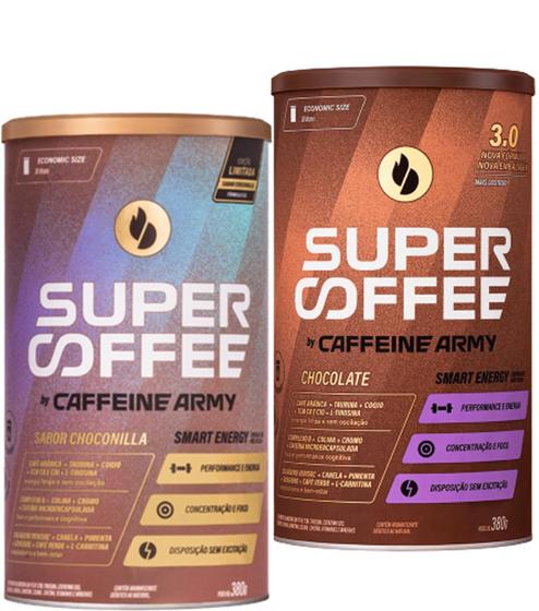 Kit com 2 Super Coffee 3.0 Choconilla 380g e Chocolate 380g Menor preço em Kit com 2 Super Coffee 3.0 Choconilla 380g e Chocolate 380g