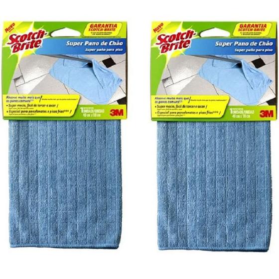 Imagem de Kit com 2 Super Pano de Chão SCOTCH-BRITE AZUL 3M