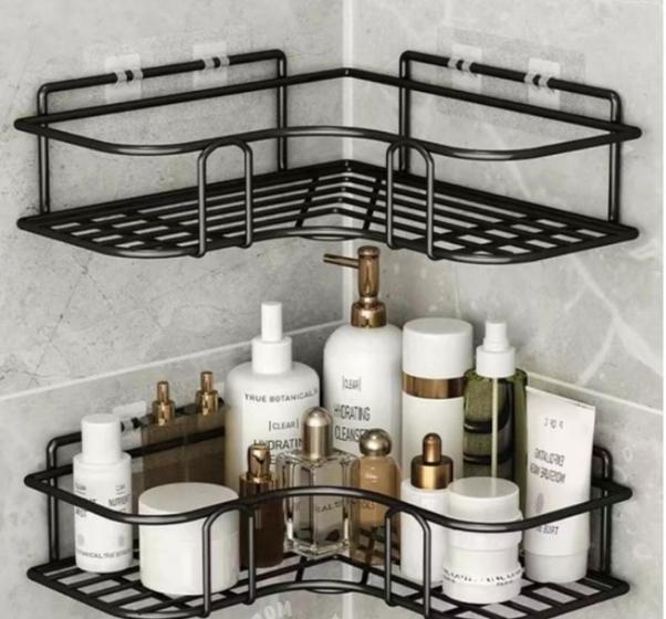 Imagem de Kit Com 2 Suporte  De Canto  Com adesivos  Para Shampoo E Sabonete - Nybc