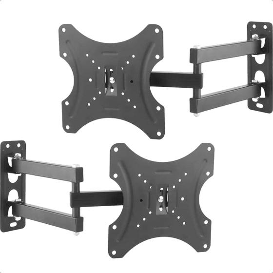 Kit Com 2 Suporte De Parede Para TV Articulado 10" á 55" Polegada Retrátil Compativel Smart Tv - Eletromassa Imagem de Kit Com 2 Suporte De Parede Para TV Articulado 10" á 55" Polegada Retrátil Compativel Smart Tv