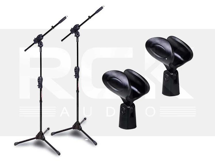 Imagem de Kit com 2 Suportes Pedestal para Microfone IBOX SMMax + 2 Cachimbos