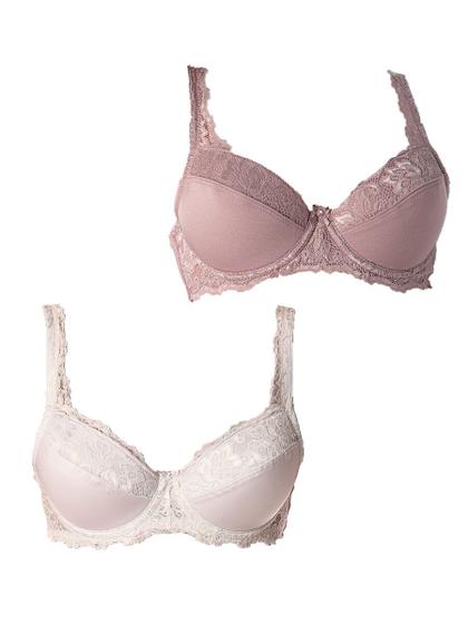 Imagem de Kit com 2 Sutiãs com Aro e Bojo Iridien Demillus 65204 Taça B Cores Coloridas